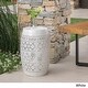 preview thumbnail 18 of 33, Ruby Outdoor 12-inch Lace Cut Iron Side Table by Christopher Knight Home White