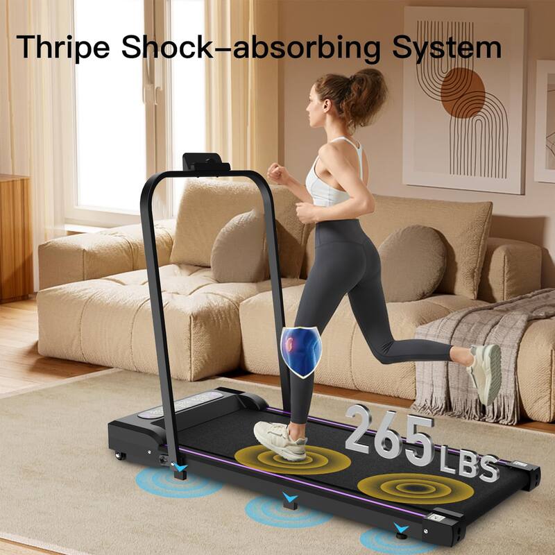 Under Desk Treadmill,Walking Pad, 2 in 1 Portable Treadmill with Handle Remote Control LED Display, Walking Jogging Machine