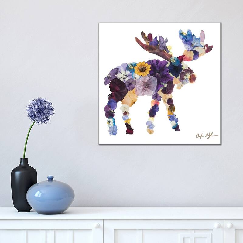 iCanvas "Moose" by Oxeye Floral Co Canvas Print - 18x18x1.5