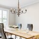 preview thumbnail 5 of 9, LALUZ Farmhouse 5-Light Wood Chandelier French Country Classic Candle Light