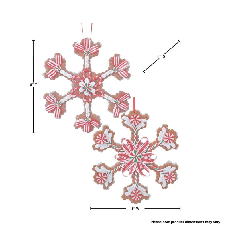 8.5 Clay dough Candy Snowflake Ornament"