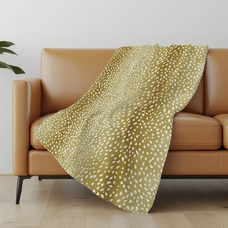 Premium Machine Washable ASB44 Antelope Print Sherpa Throw Blanket - Gilded - 4'2" x 5'10"