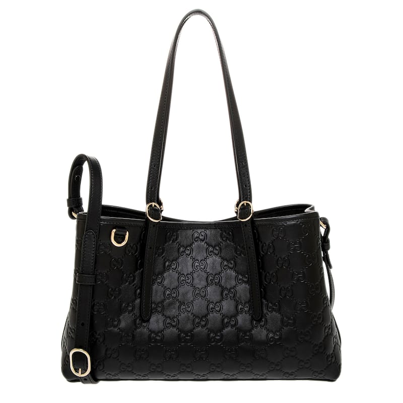 Gucci GG Emblem Medium Tote Bag - Black