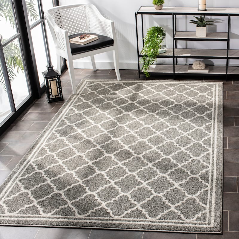 SAFAVIEH Amherst Namira Trellis Rug - 10' x 14' - Dark Grey/Beige