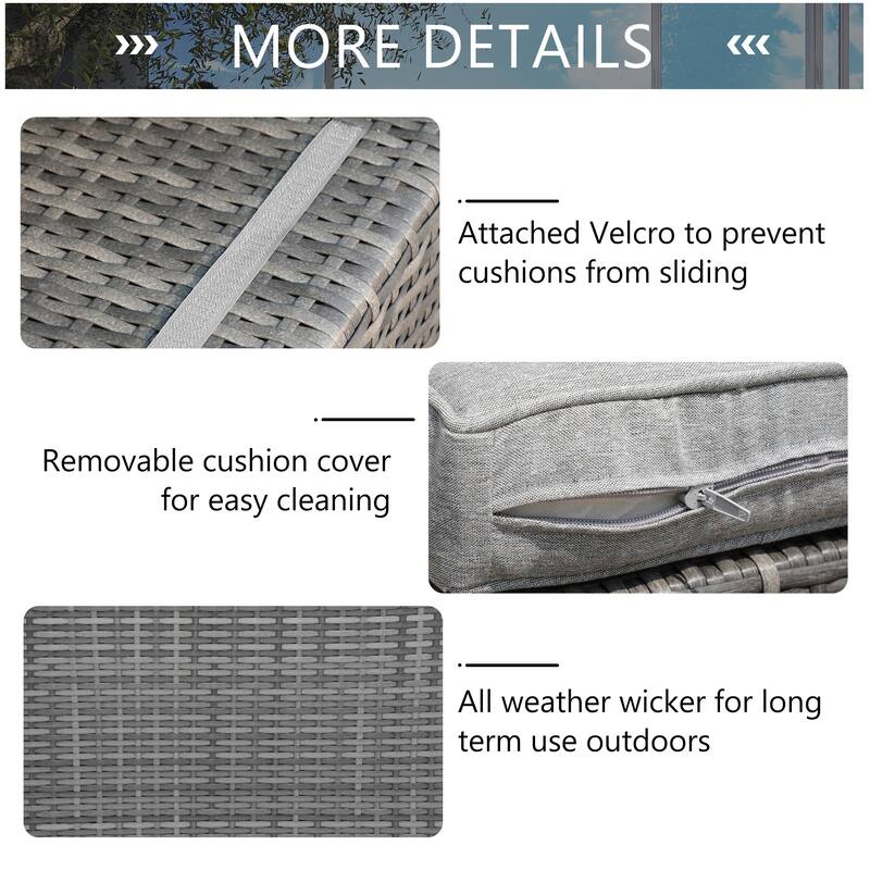 Outdoor Wicker Single Sofa Without Armrests