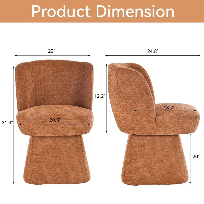 Fabric Upholstered Dining Chairs Set of 2