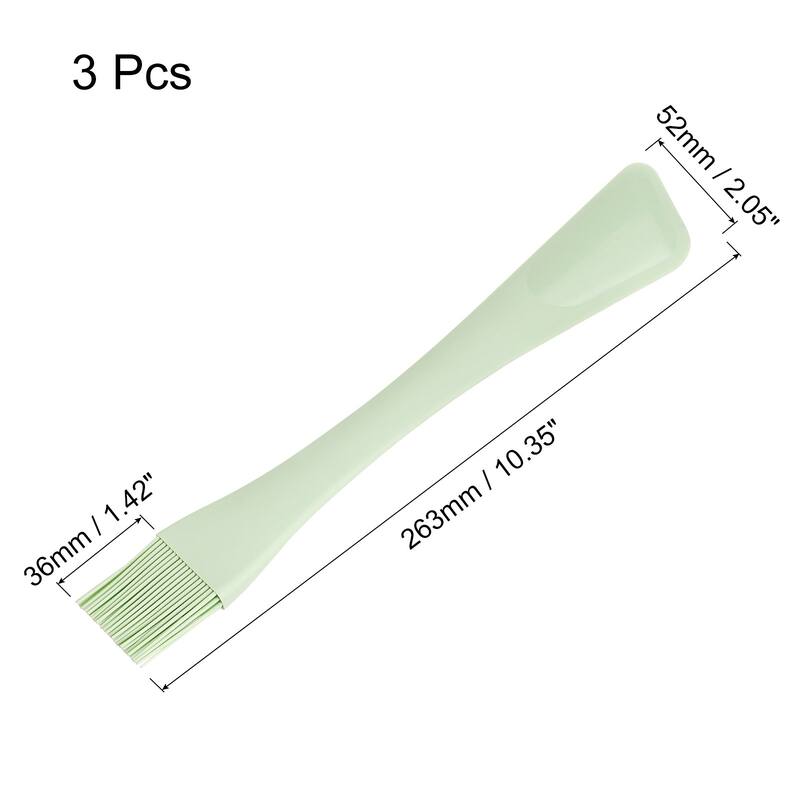 Silicone Spatula & Brush, 10" Double-Use Kitchen Utensils for Cooking - Cyan - 3 Pcs