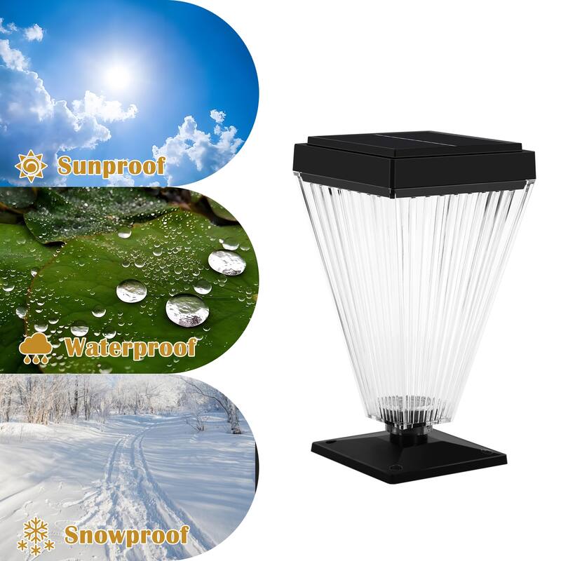 Solar Post Cap Lights 2 Pack, 2 Mode Bright - 2PCS
