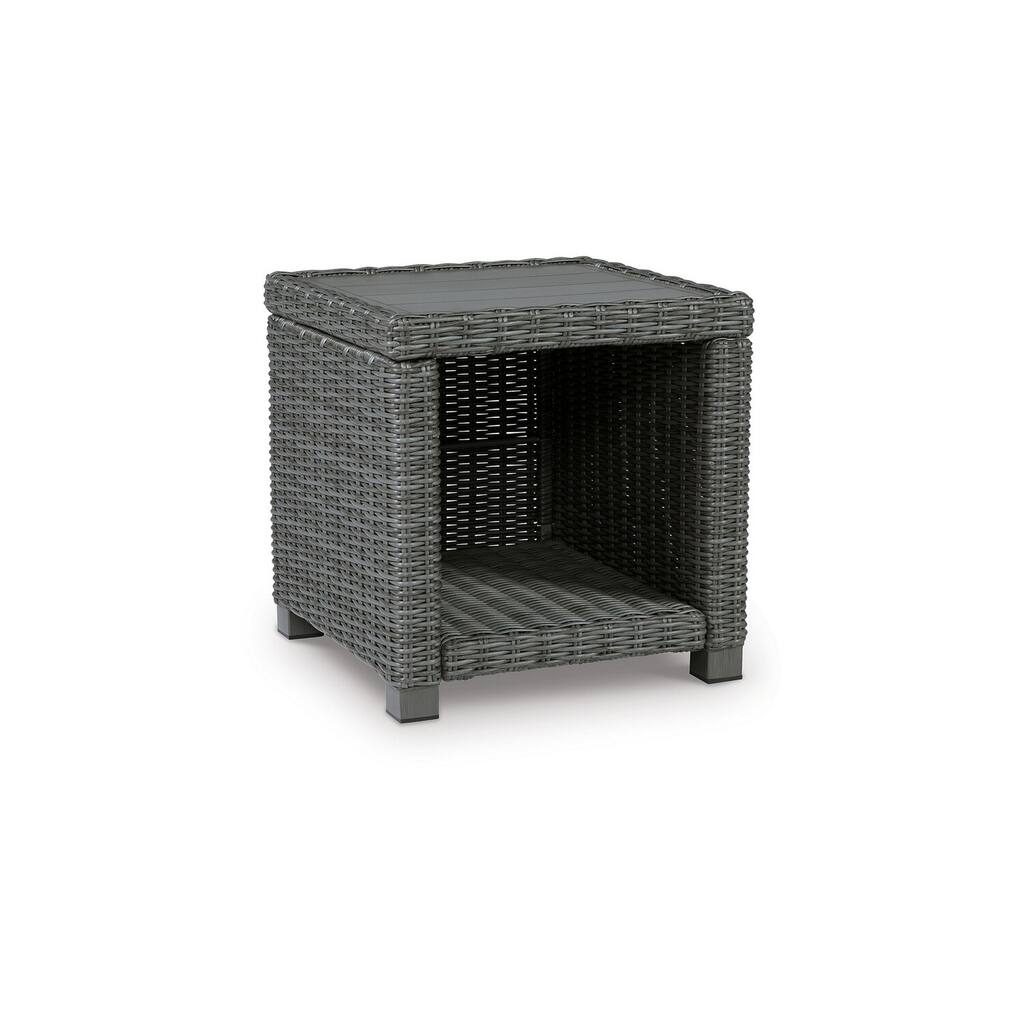 22.13 in. Gray Rectangle Metal End Table, Sturdy Build End Side Table for Living Rooms