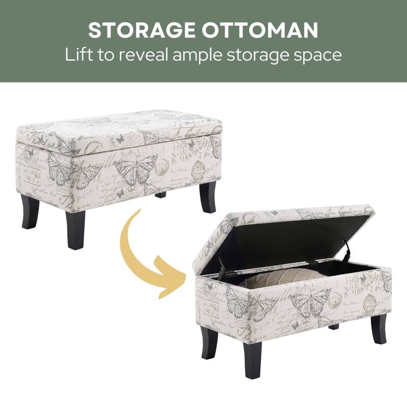 Storage Ottoman - Space-Saving Design with Seating, Storage Compartment, and Contemporary Look for Any Room