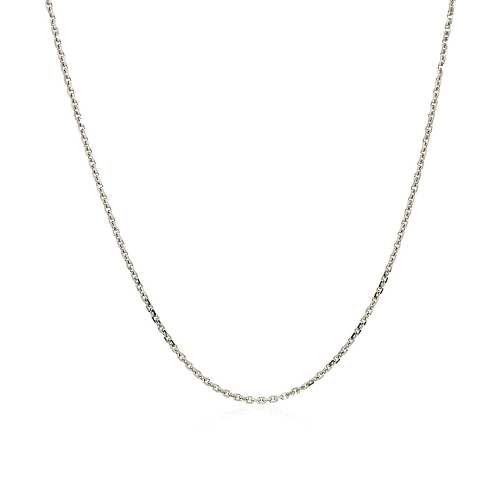 MayaMila Solid 10k White Gold Adjustable Cable Chain Necklace 0.9mm