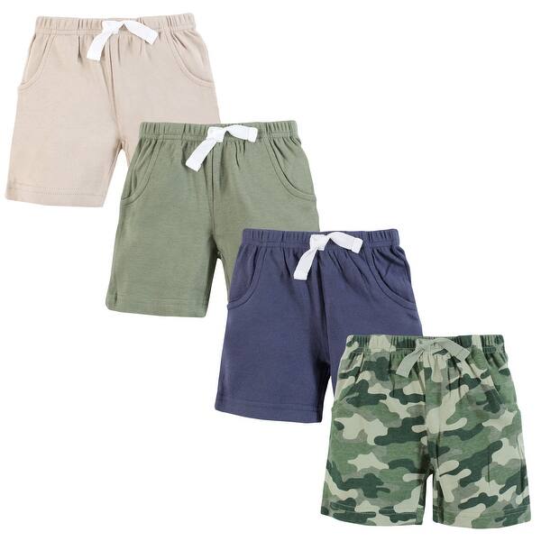 slide 1 of 1, Hudson Baby Infant Boy Shorts Bottoms 4-Pack, Camo 0-3 Months - Camo