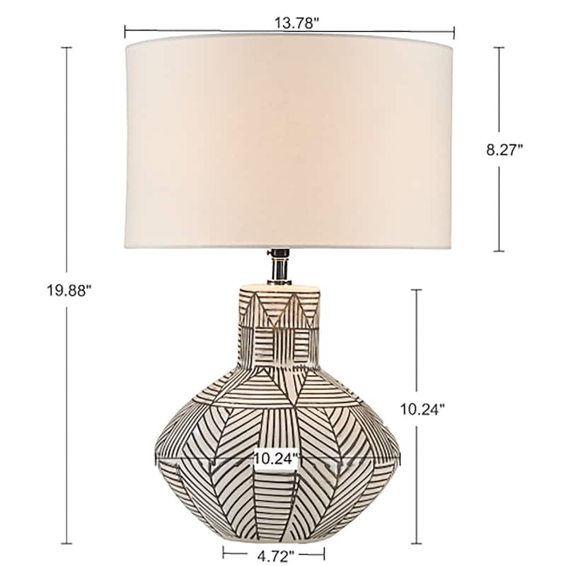 Boho Ceramic Table Lamp,for Living Room,Hallway,Entryway