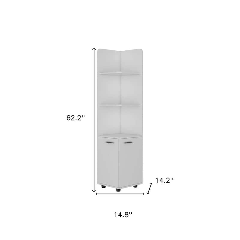 HomeRoots 15" Black And White Accent Cabinet With Four Shelves - 14.80 in. x 62.20 in. x 14.20 in.