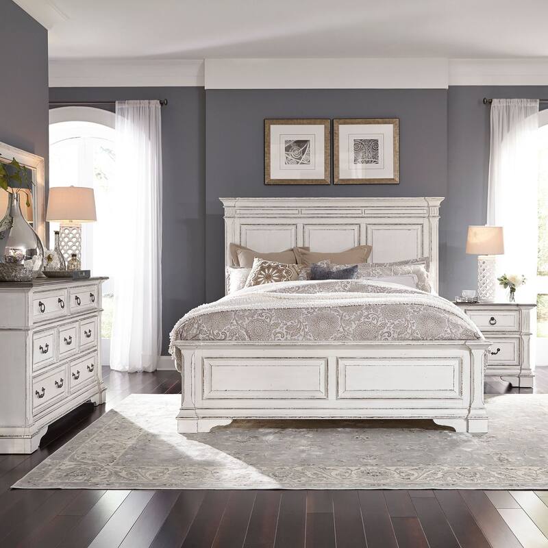 Liberty Furniture Abbey Park Panel Bed, Dresser & Mirror, Chest, Nightstand - California King, King, Queen - Bed, Dresser & Mirror, Nightstand - California King
