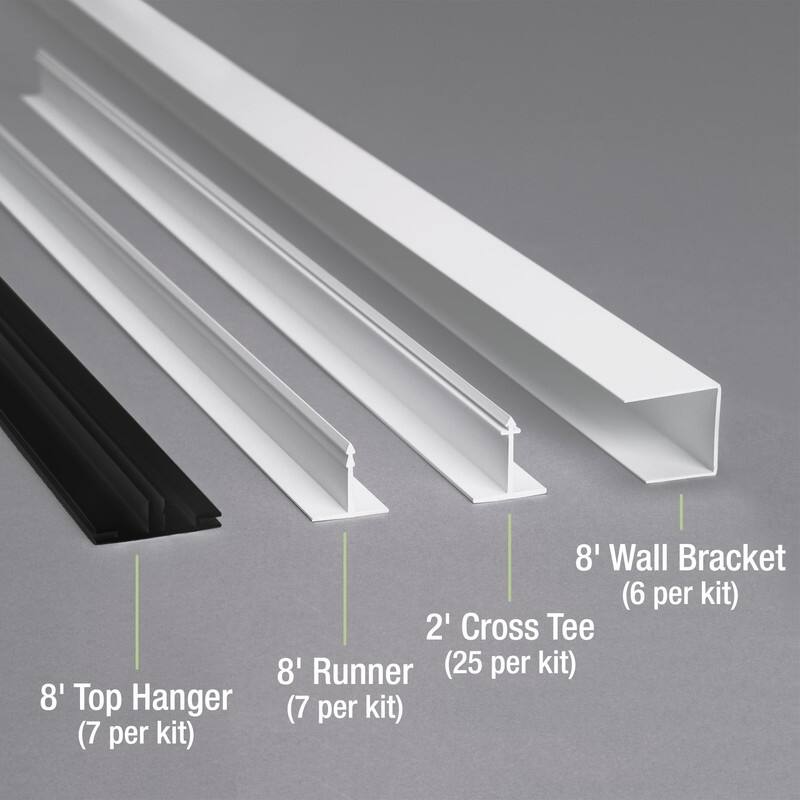 CeilingMAX 100 sq. ft. Gloss White Surface Mount Grid Kit