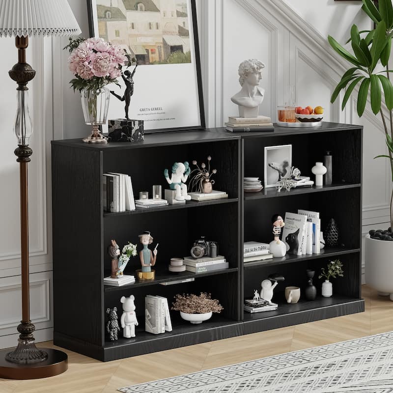 Doorless Wood Bookshelf Storage Cabinet Bookcase&Office Cabinet for Kitchen Bedroom Entryway Living Room Dinning Room