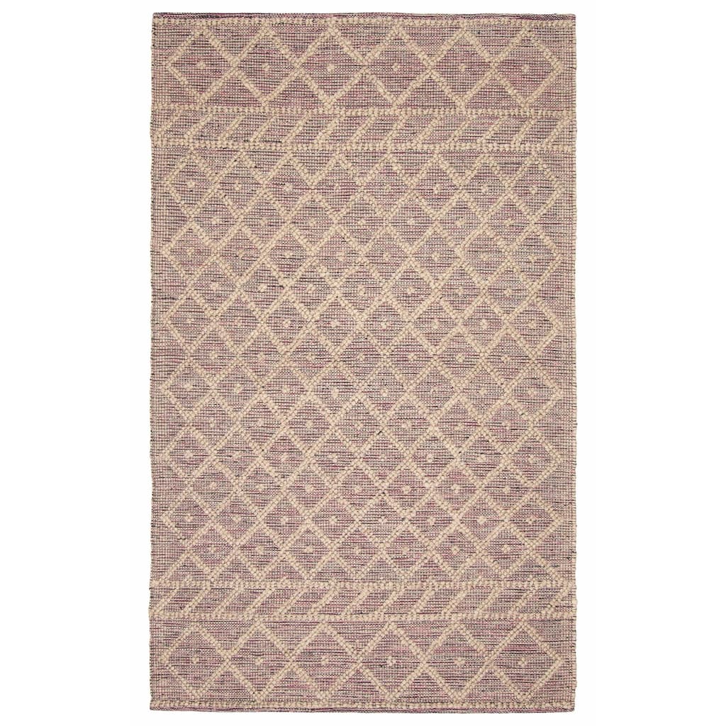 ECARPETGALLERY Braid weave Sienna Khaki Wool Rug - 4'10 x 8'2