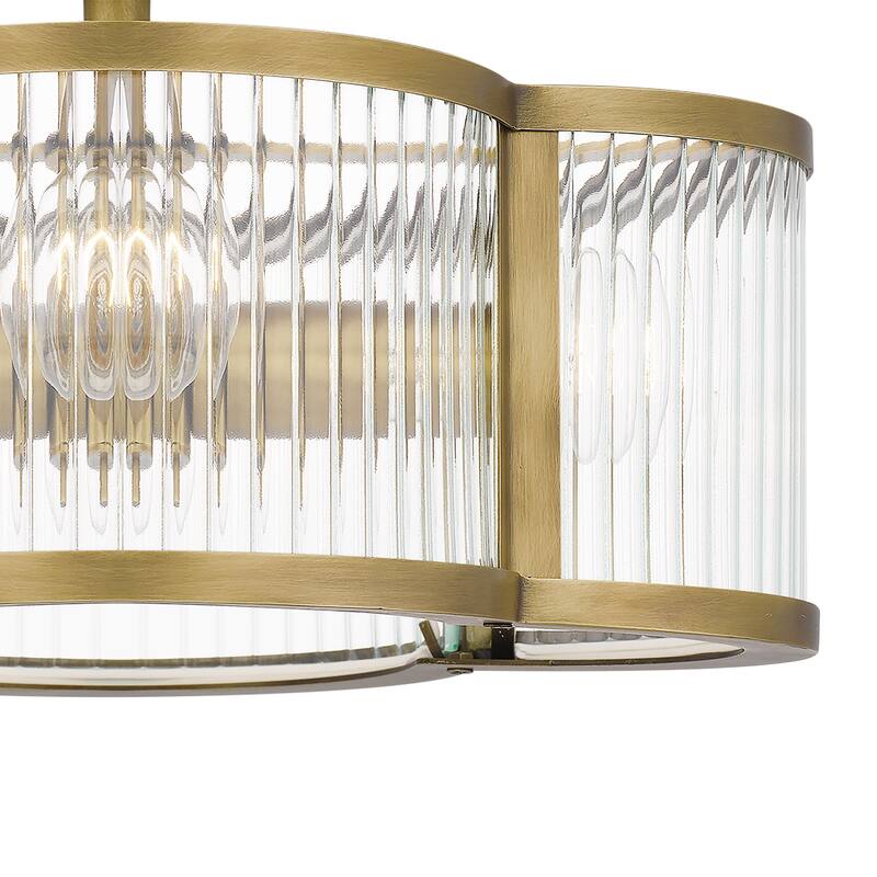Aster 4-Light Weathered Brass Semi-Flush Mount