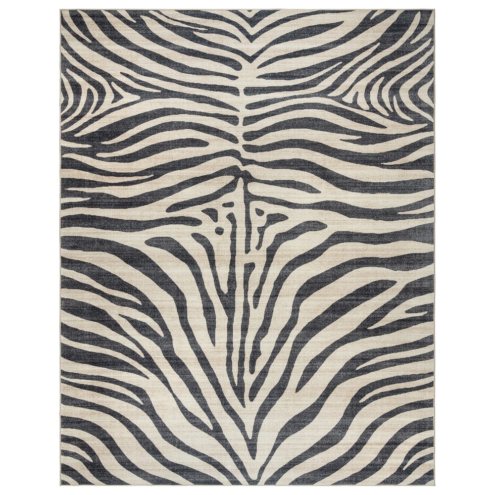 Gertmenian Crystal Print Washable Digital Printed Flat Pile Polyester Slip Resistant Area Rug Collection