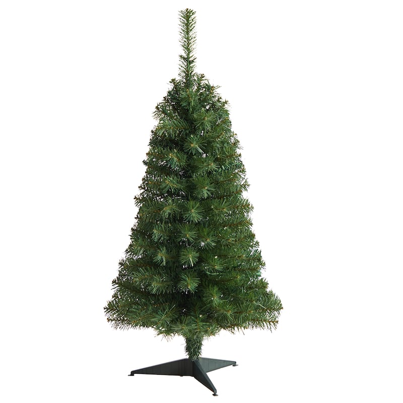 3’ Pre-Lit Mini Artificial Christmas Tree, Clear LED Lights - 3 Foot