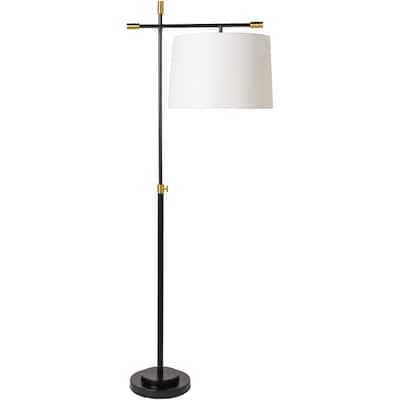 Babo Black and Gold Modern Floor Lamp - 62"H x 23"W x 17"D