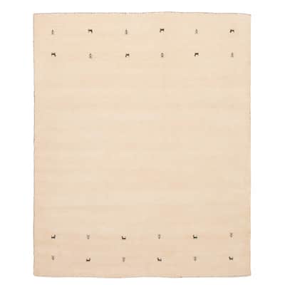 Kashkuli Gabbeh Cream Rug 6'8" x 8'2" - 6'8 x 8'2