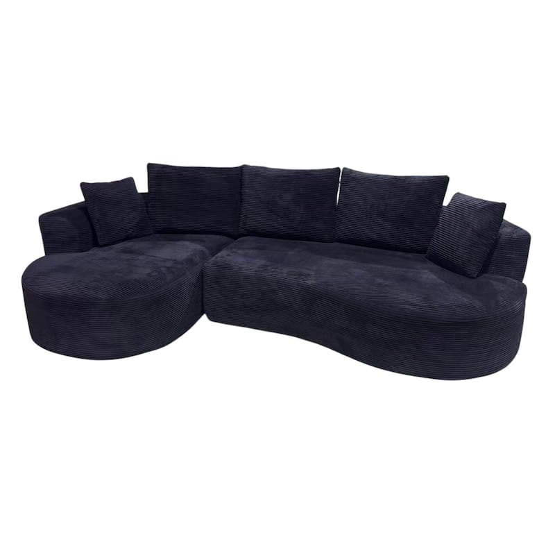 111.55" L-Shaped Corduroy Sectional Sofa, No Assembly Required