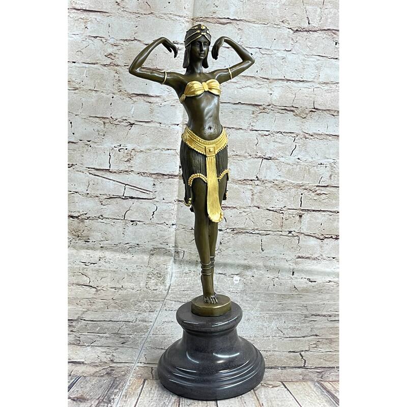 Demetre Chiparus Illusion Of Virtue Art Deco Bronze Statue Figure Sculpture 19 Inches X 7 Inches