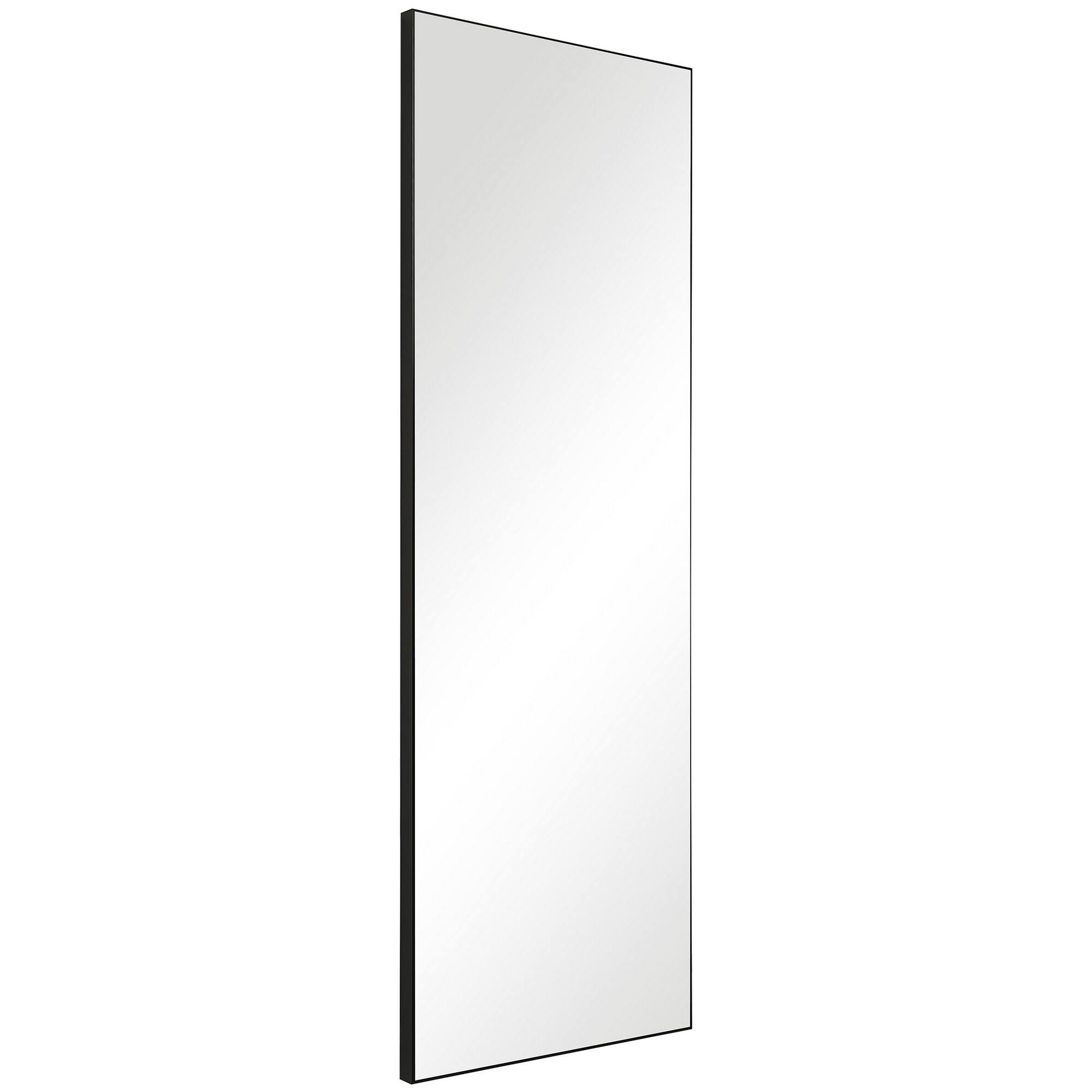 Rectangular Shape Thin Polystyrene Frame Long Mirror, Black On Sale