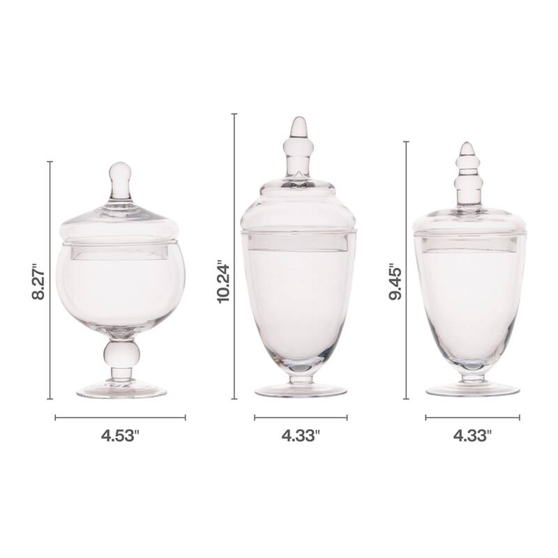 Elements Set of 3 Apothecary Jars