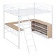 preview thumbnail 4 of 11, Full Size Metal Loft Bed with Integrated L-Shaped Desk and Triple Shelving, Sturdy Frame with Ladder, Space-Saving Design