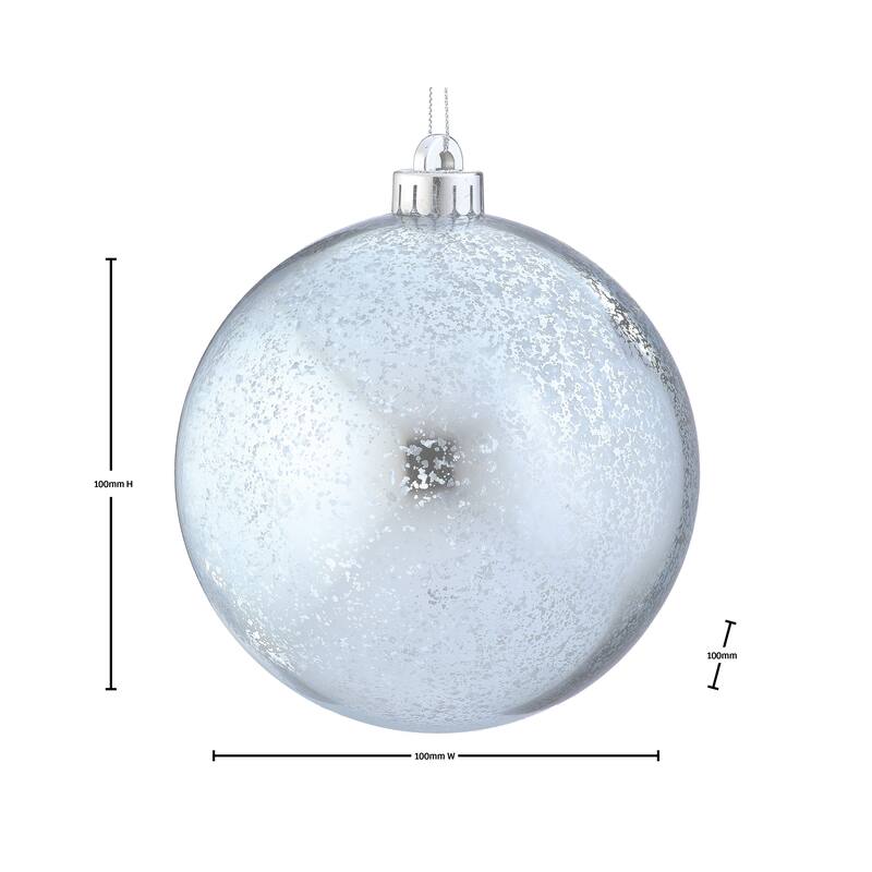 200mm Shatterproof Plastic Mercury Ball Ornament Set of 2