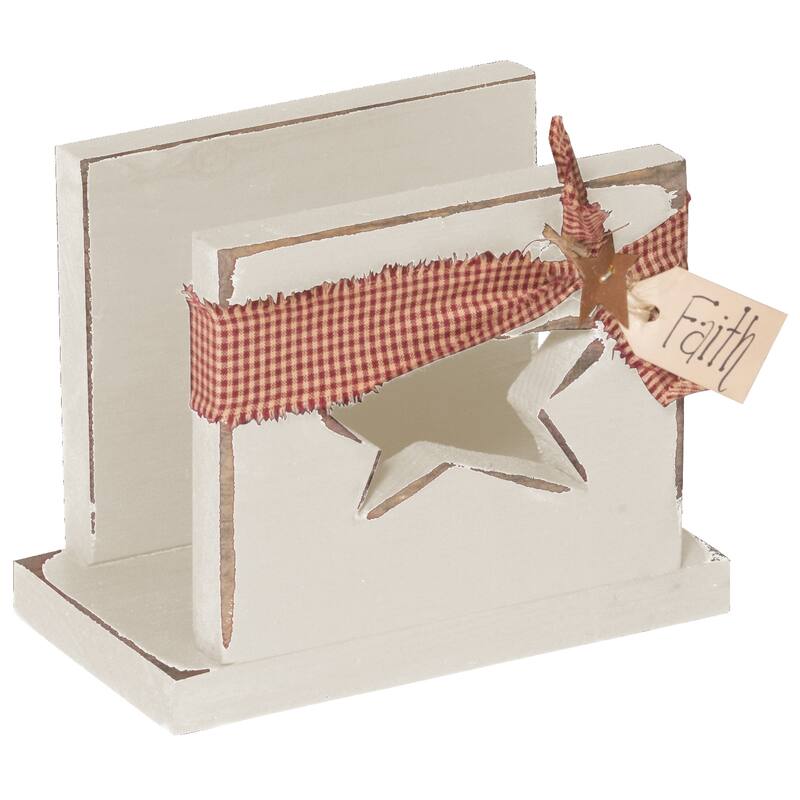 Amish-Made Pine Napkin Holder - Antique White