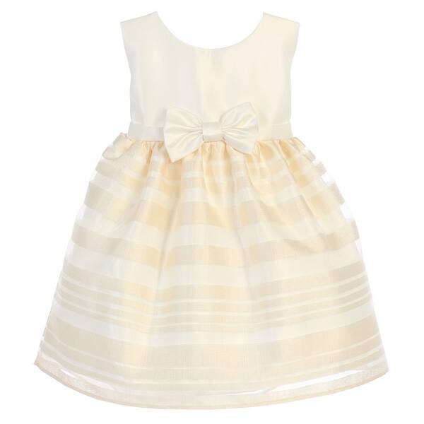 Shop Sweet Kids Baby Girls Ivory Satin Stripe Organza Easter Dress