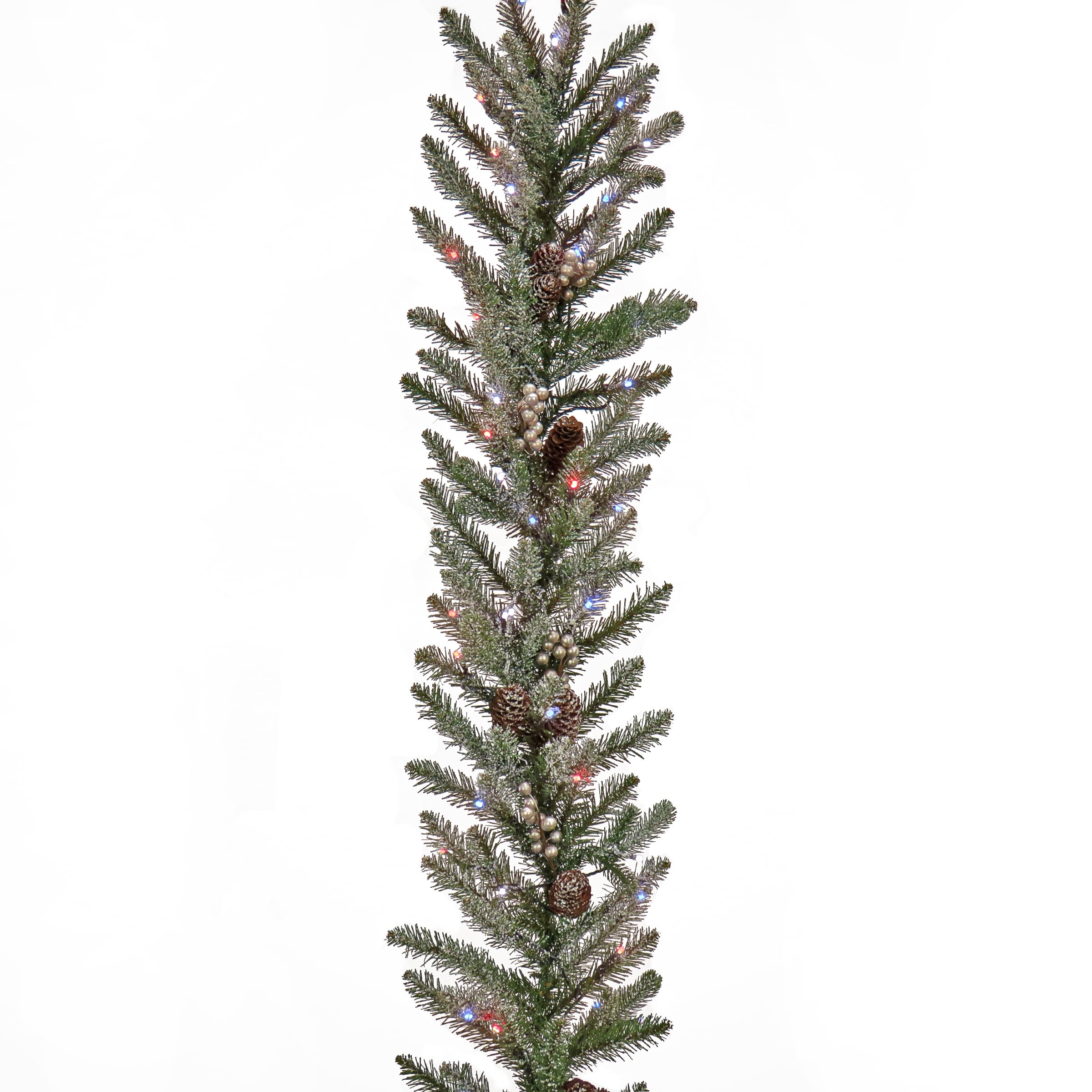 National Tree Company 9 ft. Feel Real Snowy Morgan Spruce Garland with Twinkly LED Lights - 9 ft