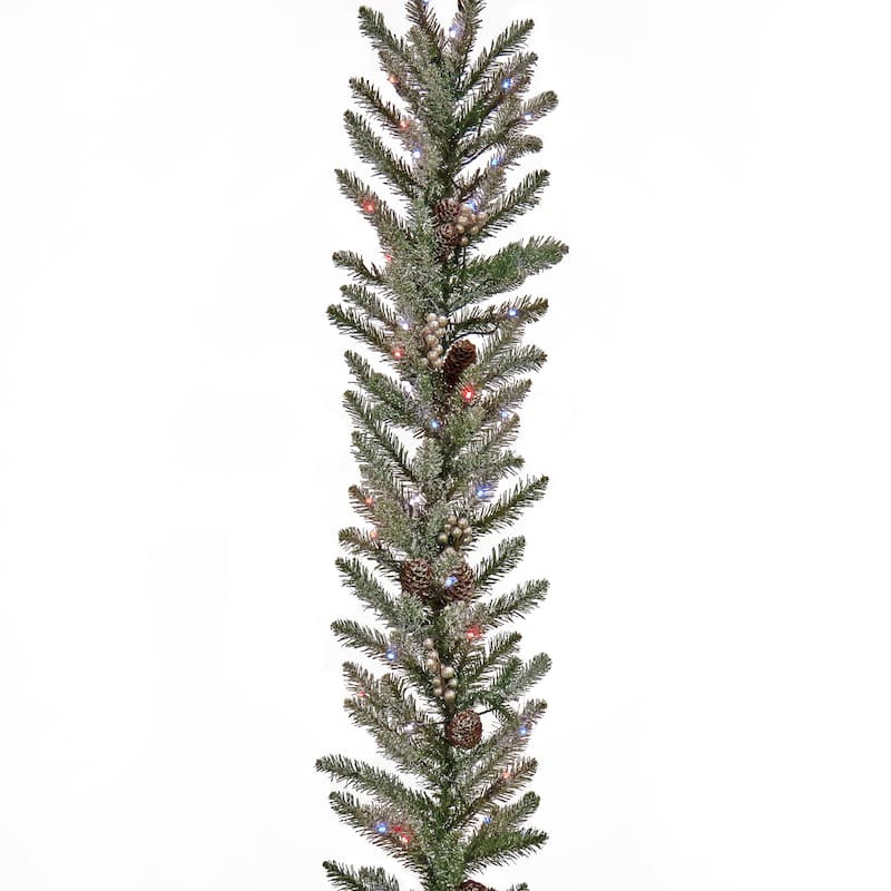 9 ft. Snowy Morgan Spruce Garland with Twinkly™ LED Lights - Green - 9 ft
