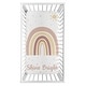preview thumbnail 2 of 2, Boho Rainbow Girl Photo Op Fitted Crib Sheet - Blush Pink Dusty Rose Gold Yellow Mauve Taupe Beige Bohemian Stars Sun Celestial