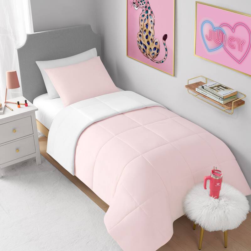 Juicy Couture Box Stitch Reversible Comforter Sets