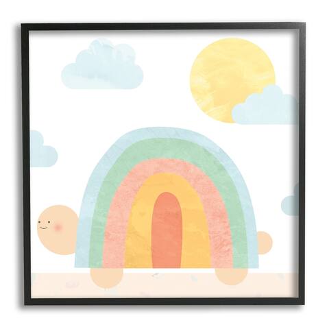 Stupell Industries Rainbow Shape Turtle Shell Scene Framed Giclee Art by Lil' Rue