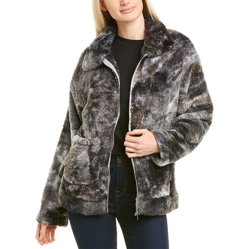 black and white fuzzy jacket