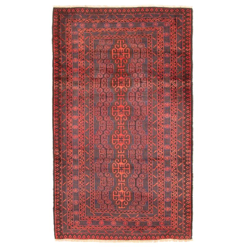 ECARPETGALLERY Hand-knotted Teimani Dark Navy Wool Rug - 3'2 x 5'3