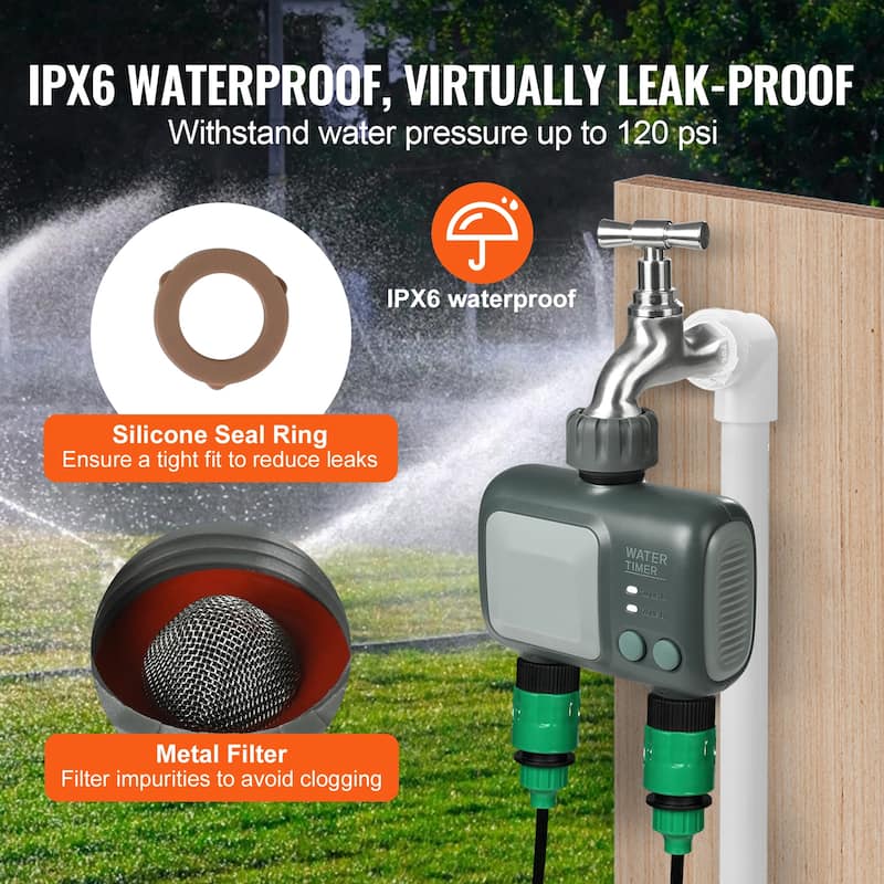 WiFi Sprinkler Timer, Smart Hose Faucet Water Timer with Brass Inlet, APP Control via 2.4Ghz WiFi or Bluetooth, Voice Control