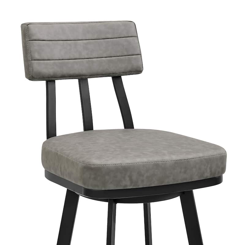 Jinab Upholstered Metal Swivel Bar or Counter Height Bar Stool