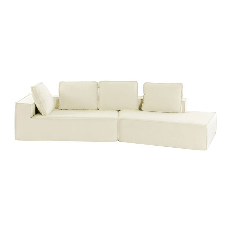 125" Stylish 4-Seater Chaise Lounge Sofa, Modern Indoor Sleeper for Cozy Living Room Relaxation