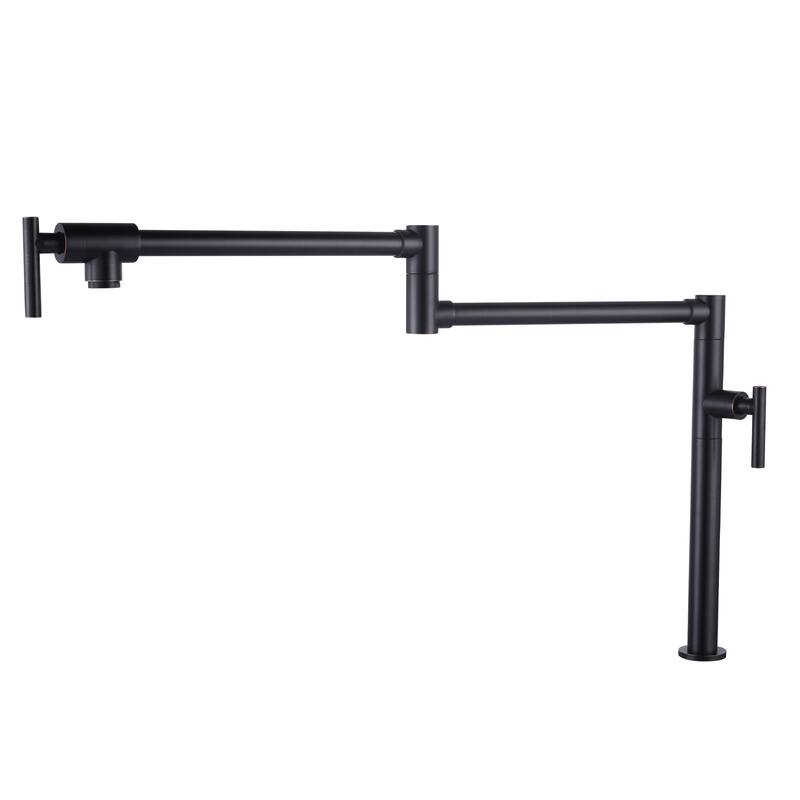 WOWOW Deck Mount Double Handle Pot Filler Faucet - Oil Rubbed Bronze