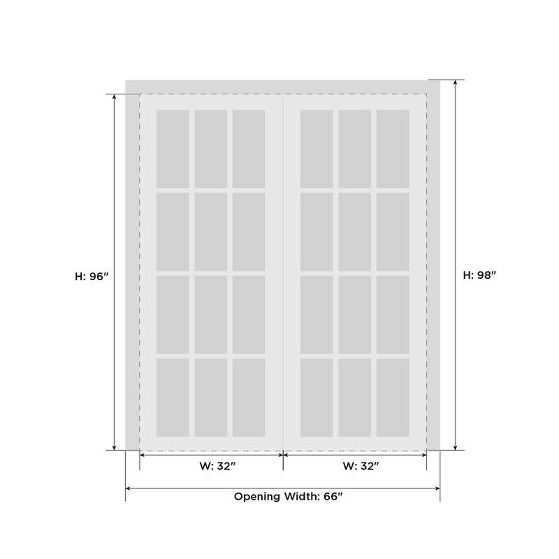 Interior Solid French Double Doors / Mela 0716 Painted White / Wood Interior Solid Panel Frame / Closet Bedroom Modern Doors