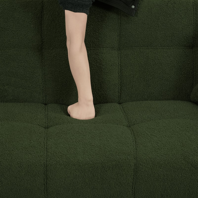Teddy Velvet Convertible Sofa - Adjustable for Comfort