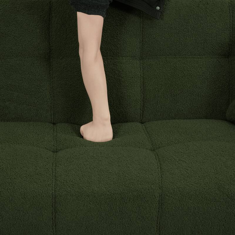 Teddy Velvet Convertible Sofa Bed, Adjustable Arms and Backrest, Ideal for Living Room, Bedroom Comfort