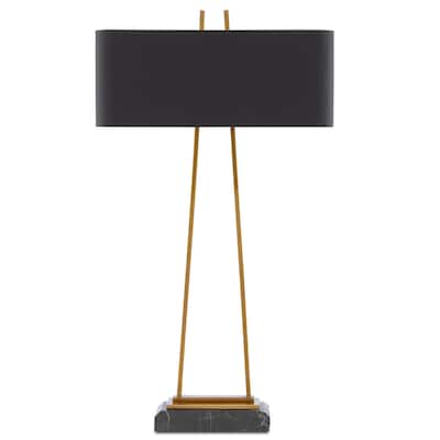 Currey & Company Adorn Large Brass Table Lamp - 32.75"h x 18"w x 8"d